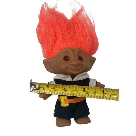 Vintage ACE Pilgrim Thanksgiving 5" Troll Doll With Outfit and Orange Hair Eyes - Picture 4 of 7